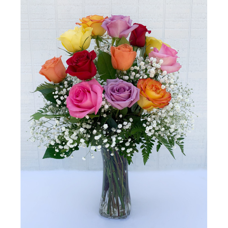 Rainbow Rose Bouquet - Same Day Delivery