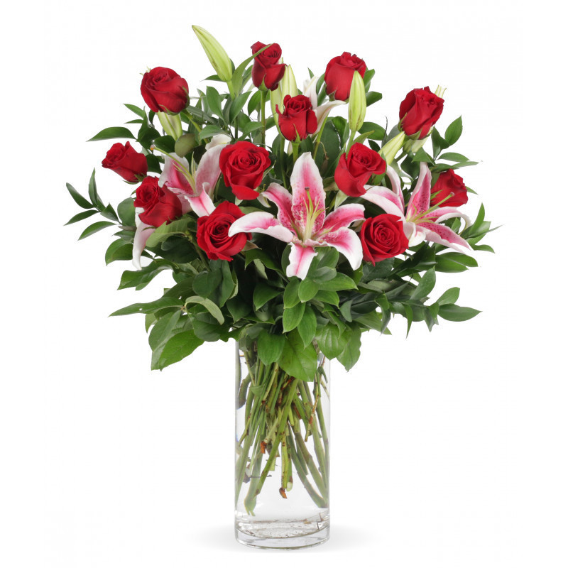 Enchanted Roses and Lilies Bouquet - Same Day Delivery