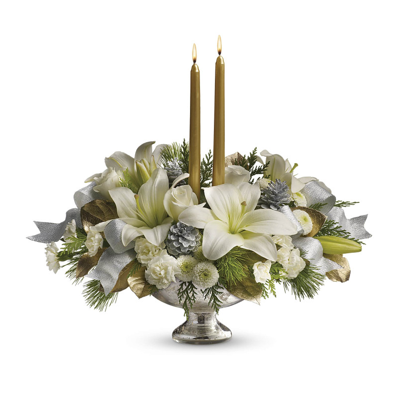Silver and Gold Centerpiece - Same Day Delivery