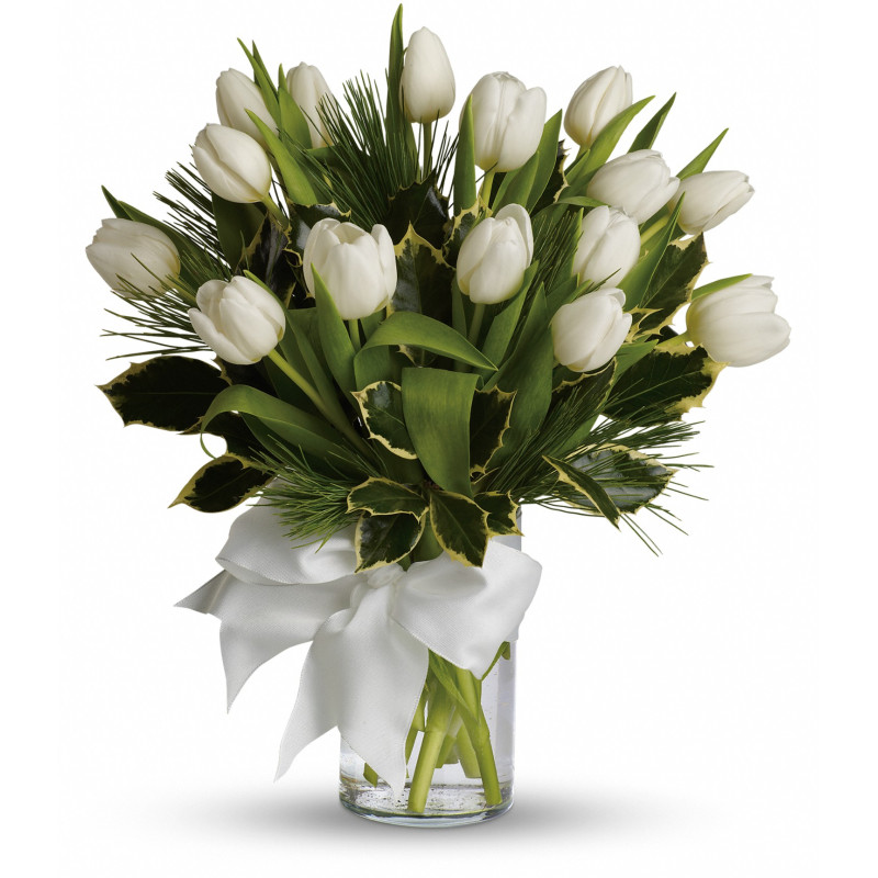 Tulips and Pine Bouquet - Same Day Delivery