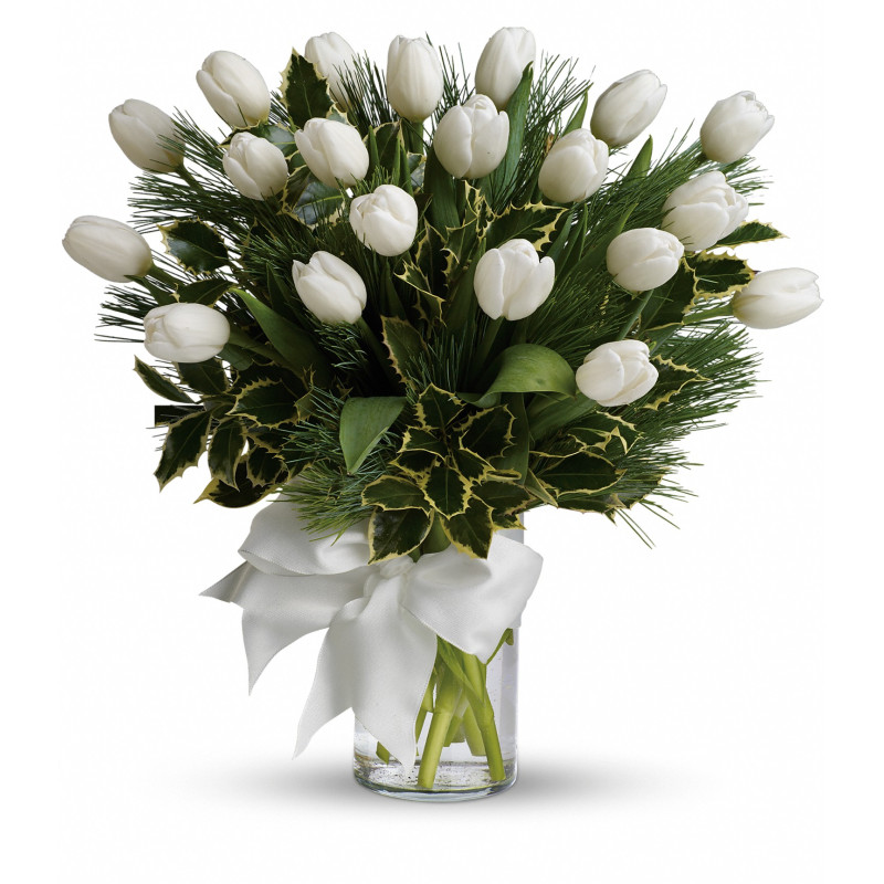 Tulips and Pine Bouquet - Same Day Delivery
