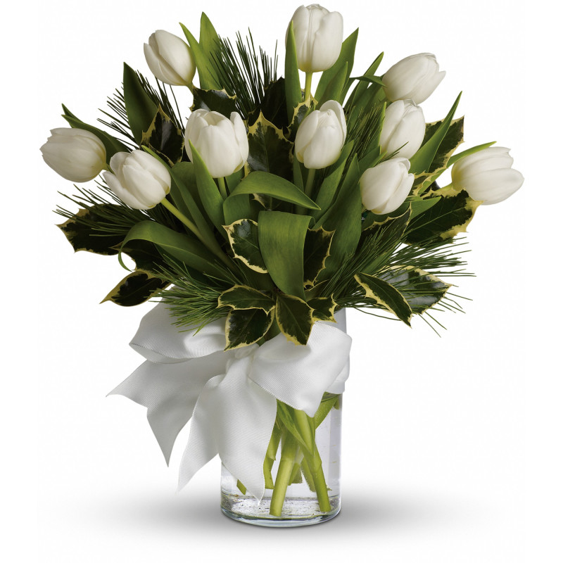 Tulips and Pine Bouquet - Same Day Delivery