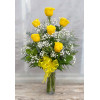 Yellow Roses Half Dozen: 6 Long Stem Yellow Roses