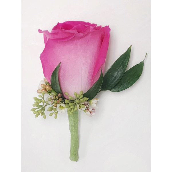 Hot Pink Rose Boutonniere