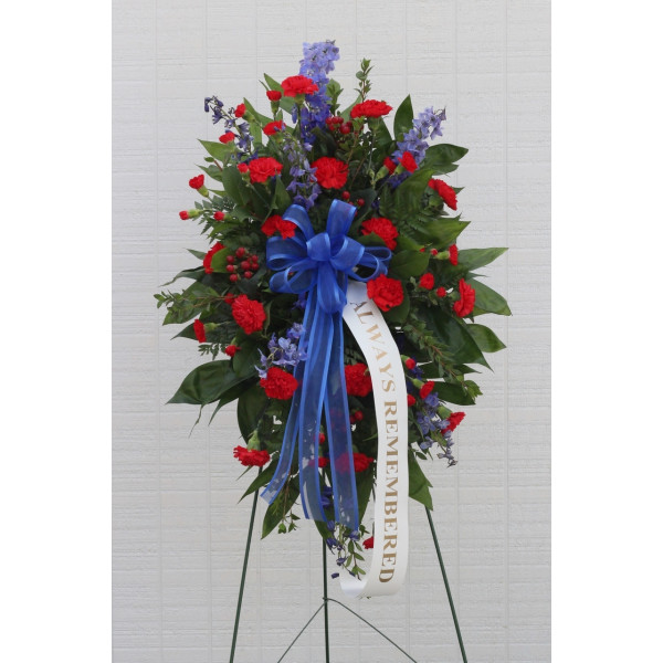 Red, White and Blue Funeral Spray 